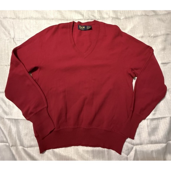 Leroy Other - Vintage LeRoy Sweater Size Large Mens Knitwear Red 100%‎ Pure Wool Grandpa